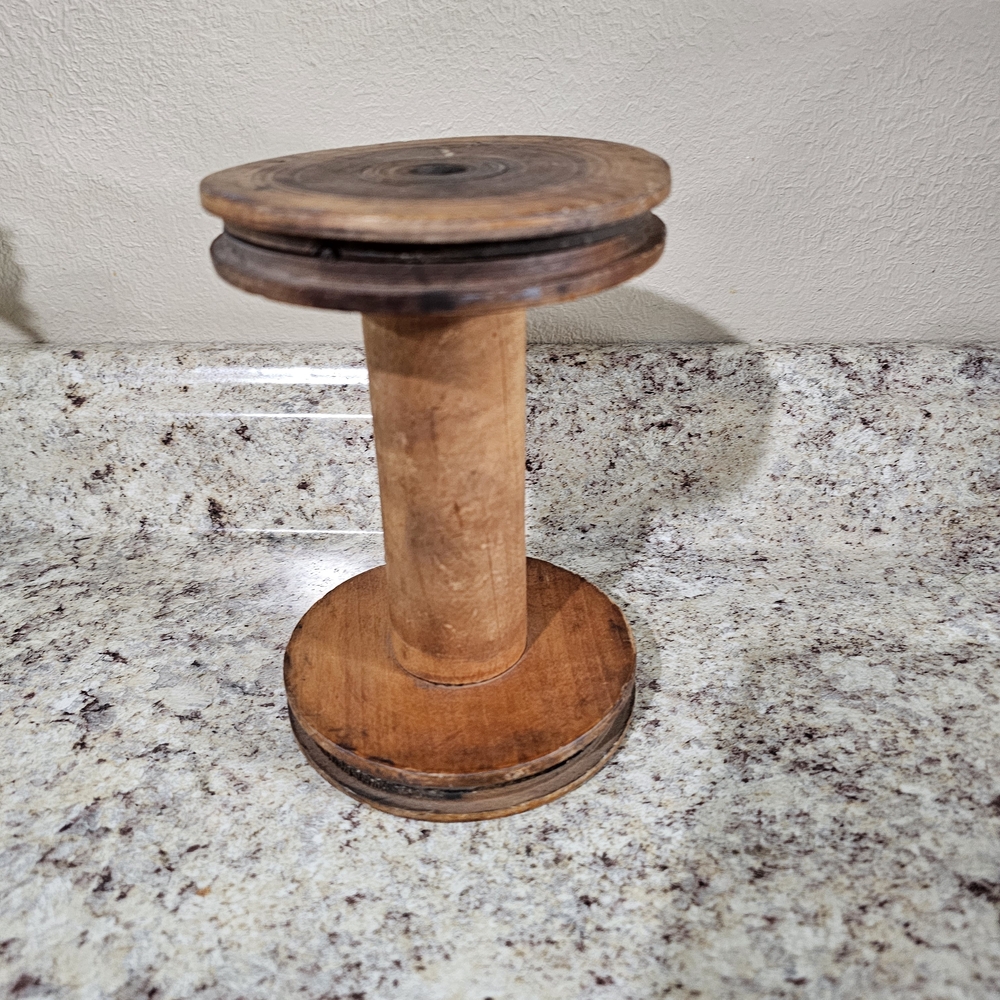 Rustic Wooden Spool Accent Piece - Picture 3 of 8